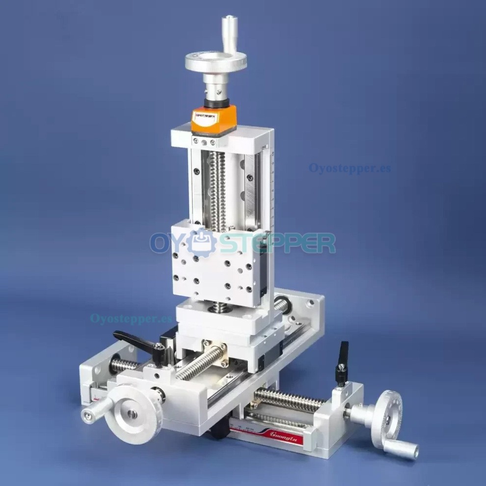 Mesa Deslizante Manual CNC con Autobloqueo, Pantalla Digital, Módulo Lineal para Posición Z y Husillo Trapezoidal Mesa Deslizante Manual CNC con Autobloqueo, Pantalla Digital, Módulo Lineal para Posición Z y Husillo Trapezoidal
