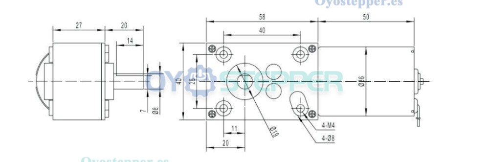 Pack de 2 Motores Eléctrico DC con Reductor de Tornillo Sin Fin 12V/24V Imán Permanente 10kg·cm 37×37mm