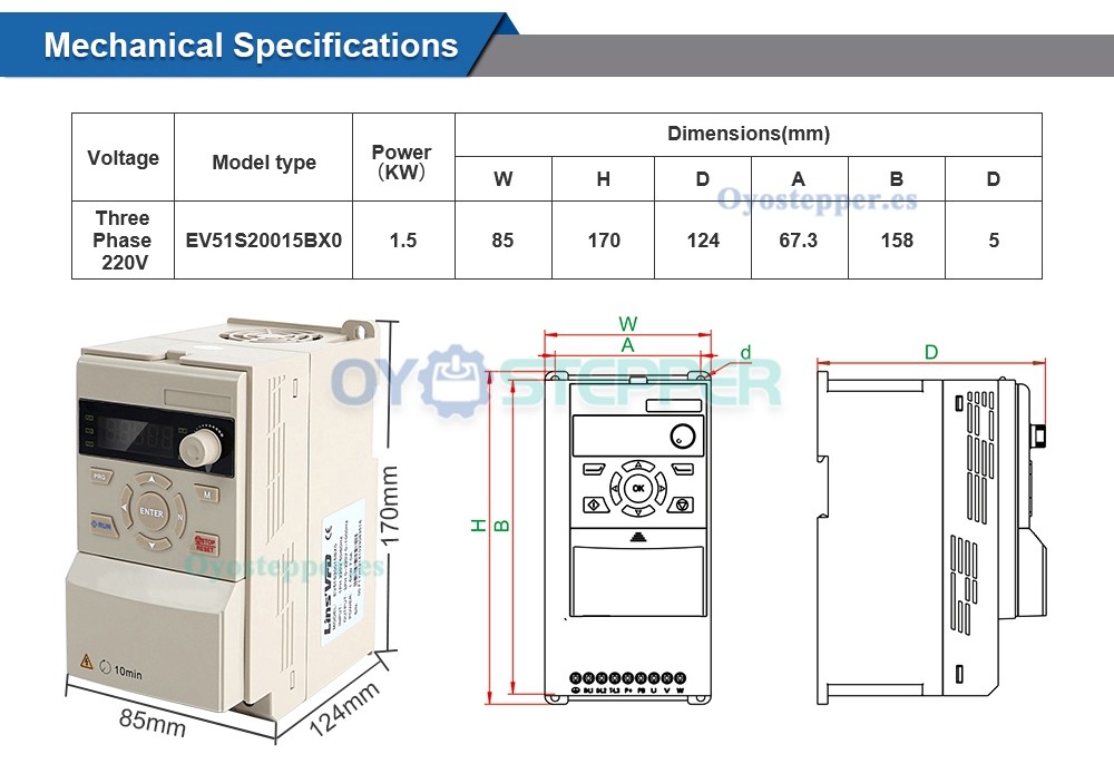 Kit de Husillo CNC 1.5 kW Refrigerado por Aire 24000 RPM 400 Hz ER11 con Variador de Frecuencia 2 HP
