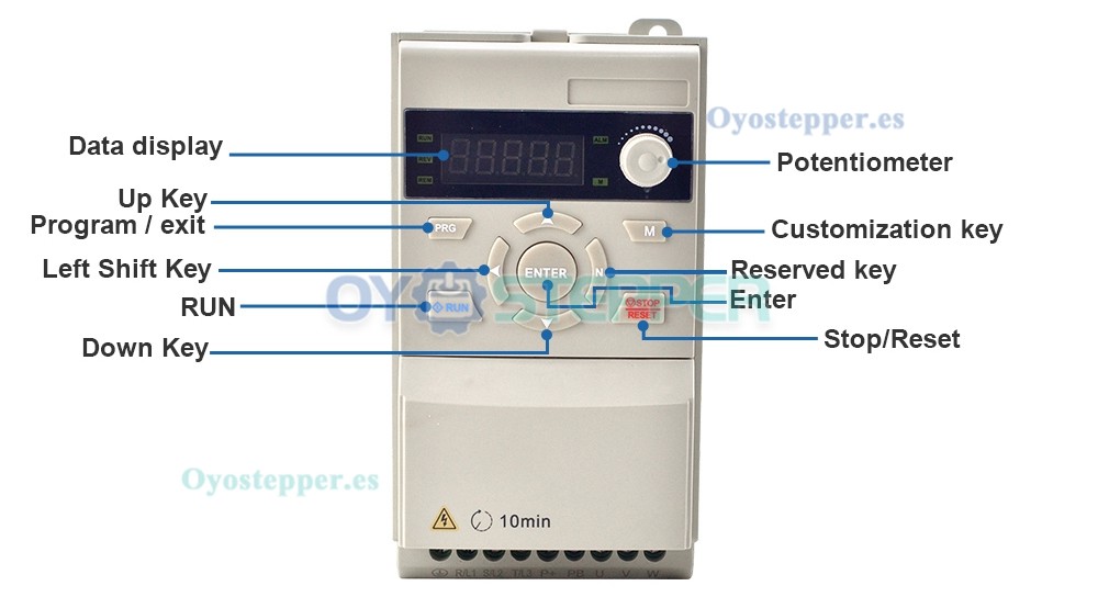 Kit de Husillo CNC 1.5 kW Refrigerado por Aire 24000 RPM 400 Hz ER11 con Variador de Frecuencia 2 HP