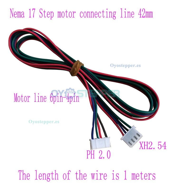 Cable de Extensión con Terminal XH2.54 para Motor Paso a Paso NEMA 17 Conexión PH2.0 a XH2.54 de OUKEDA