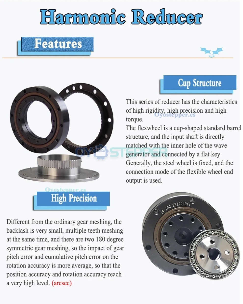 Minirreductor Armónico Serie ZXD/ZXZ Relación 30:1-100:1 20 seg-arc ZXD/ZXZ Serie reductor de velocidad con caja de engranajes armónicos de 30:1 a 100:1, 20 segundos de arco
