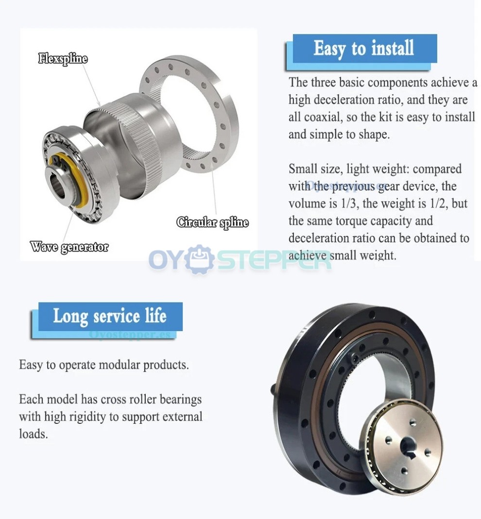 Minirreductor Armónico Serie ZXD/ZXZ Relación 30:1-100:1 20 seg-arc ZXD/ZXZ Serie reductor de velocidad con caja de engranajes armónicos de 30:1 a 100:1, 20 segundos de arco