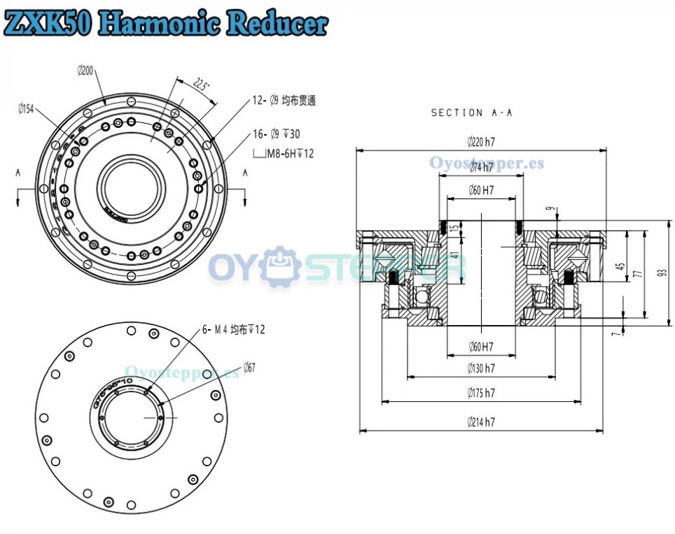 Reductor Arm&oacute;nico Serie ZXK Tipo Hueco Relaci&oacute;n 30:1-160:1 30 seg-arc