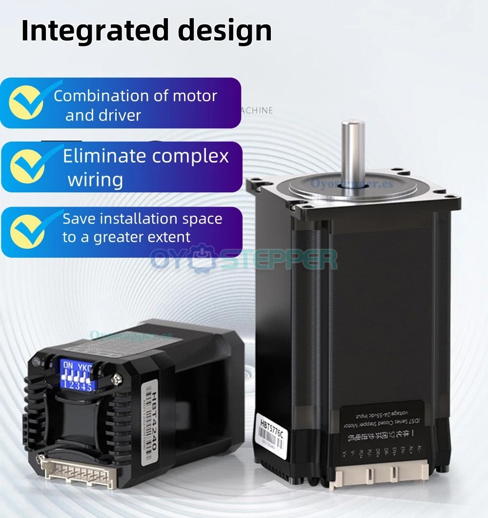 Motor Servo Paso a Paso Integrado Serie HBT57 Nema 23 Lazo Cerrado (1.2/2/3 Nm) con Controlador y Encoder 1000 Líneas Motor Servo Paso a Paso Integrado Serie HBT57 Nema 23 Lazo Cerrado (1.2/2/3 Nm) con Controlador y Encoder 1000 Líneas