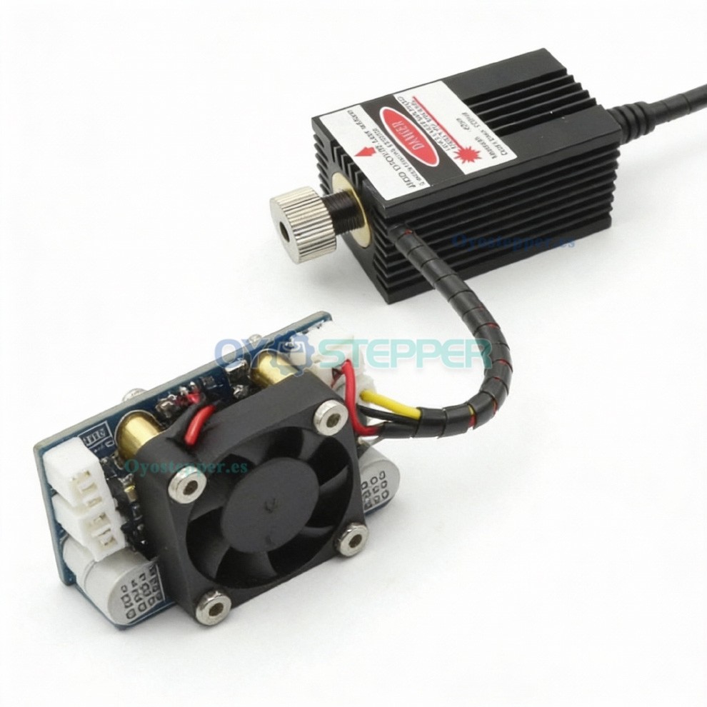 M&oacute;dulo l&aacute;ser azul violeta enfocable de 5.5W 450nm 12V 1&ndash;3A para grabado
