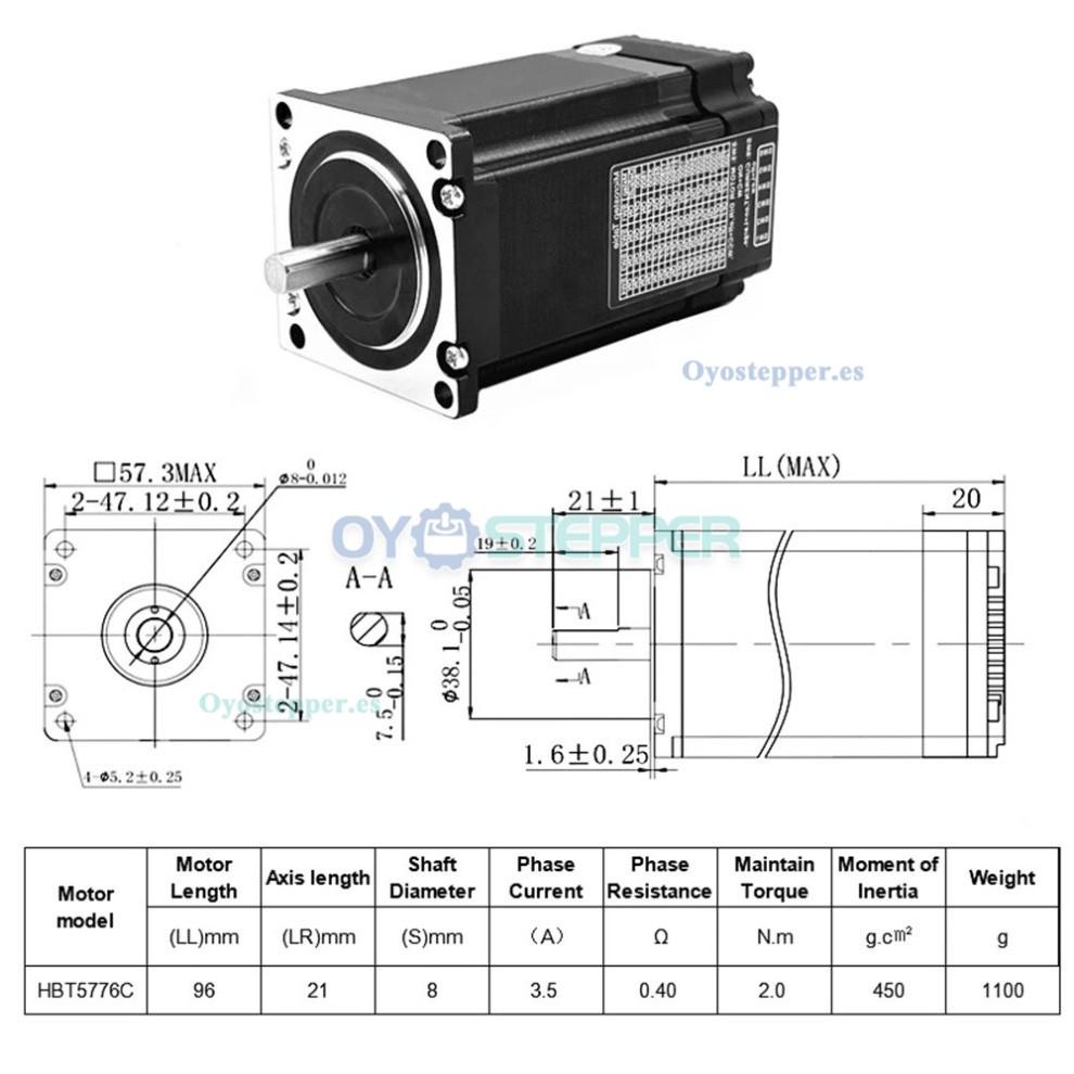 Reductor Planetario con Salida de Agujero Hueco y Engranaje Recto para Motor Paso a Paso NEMA 23,34 / Servomotor 80/110/130/180mm