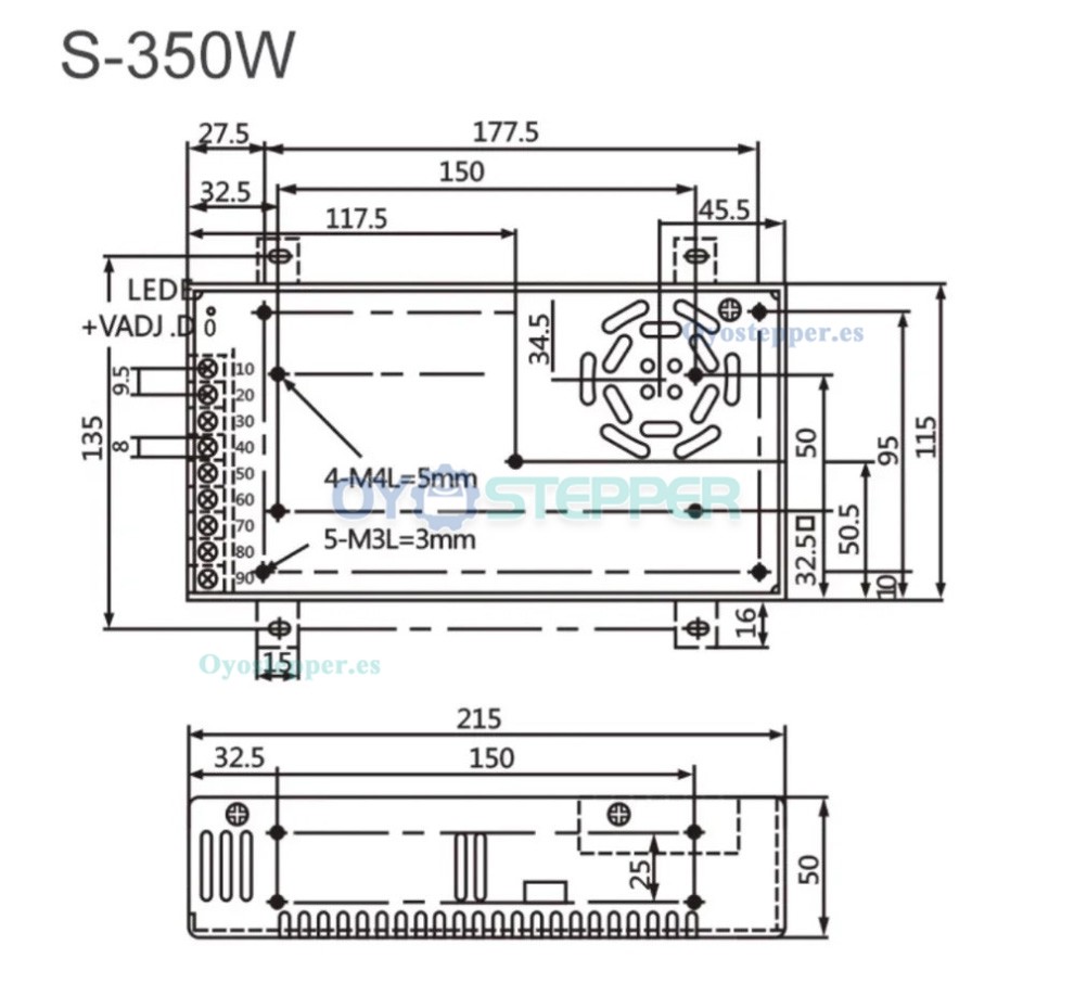 Kit CNC 5 Ejes con Motor Paso a Paso Lazo Cerrado Nema 23 57mm 3Nm, Controlador y Fuente