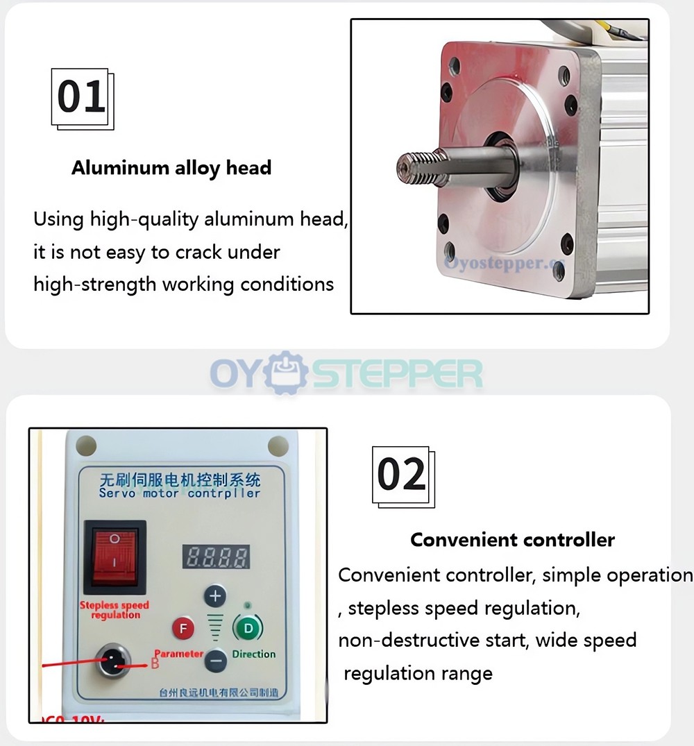 Kit de servomotor CA sin escobillas de 550W a 2.2kW y 1.85Nm a 6.85Nm con controlador CNC
