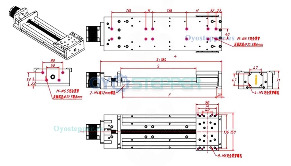 Mesa Deslizante Manual CNC con Husillo a Bolas y Gu&iacute;a de Movimiento Lineal SBR, Capacidad 180kg